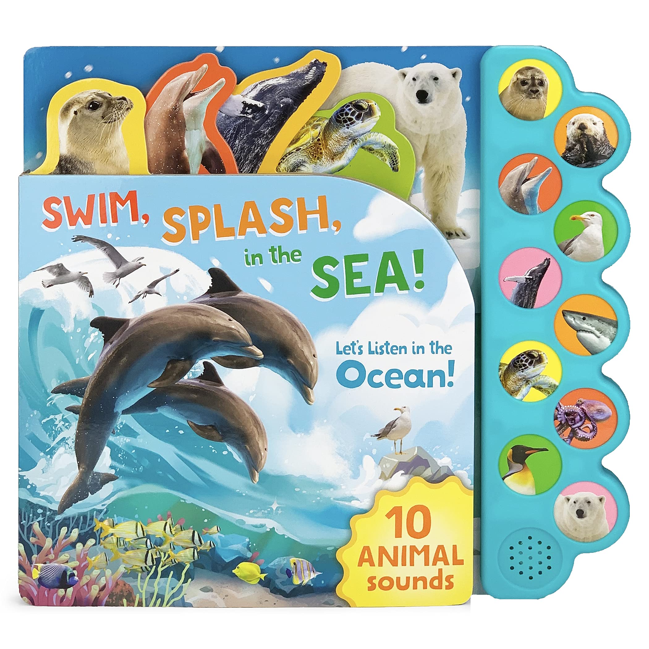 Swim, Splash, in the Sea!: Let's Listen in the Water (Children's Interactive Tabbed 10-button Sound Book) Parents & Children