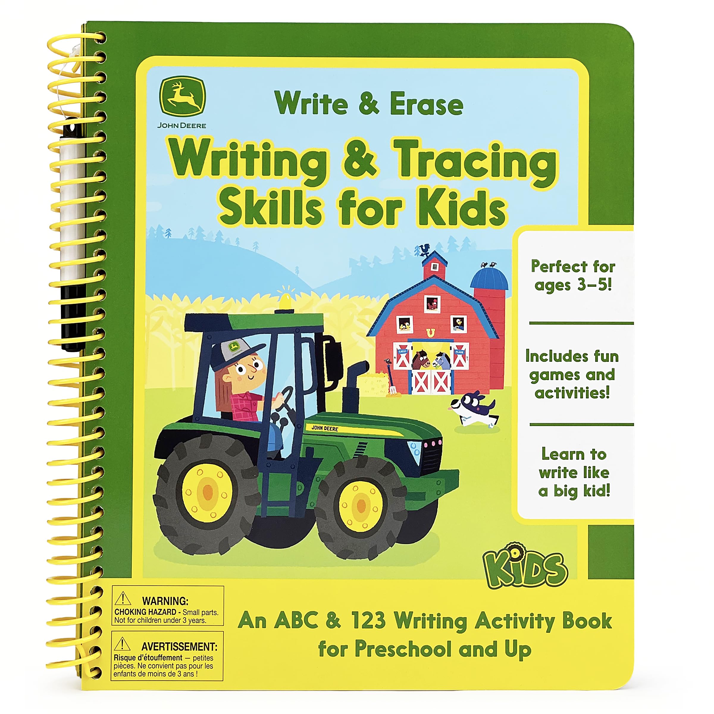 John Deere Kids Write & Erase Writing & Tracing Skills for Kids Non-fiction