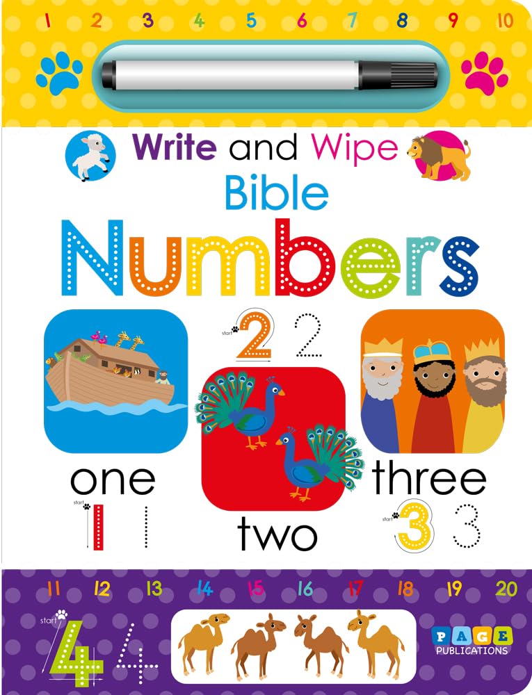 Bible Numbers - Write & Wipe Activity Kids Books - Childrens Books, Toddler Books Books