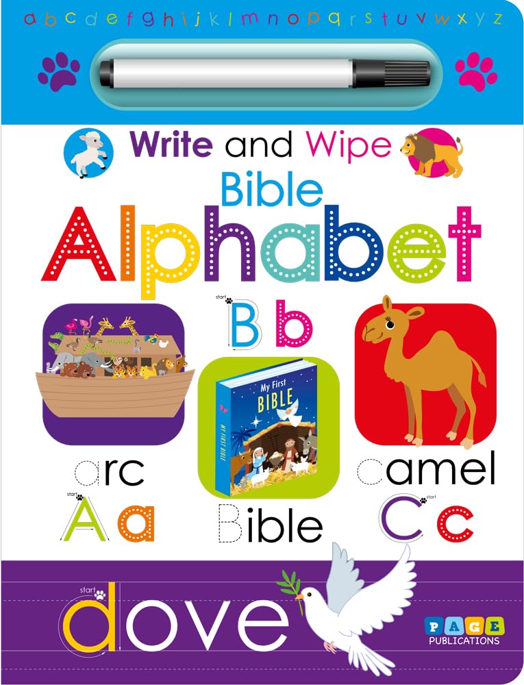 Bible Alphabet Write & Wipe Activity Kids Books - Childrens Books, Toddler Books Books
