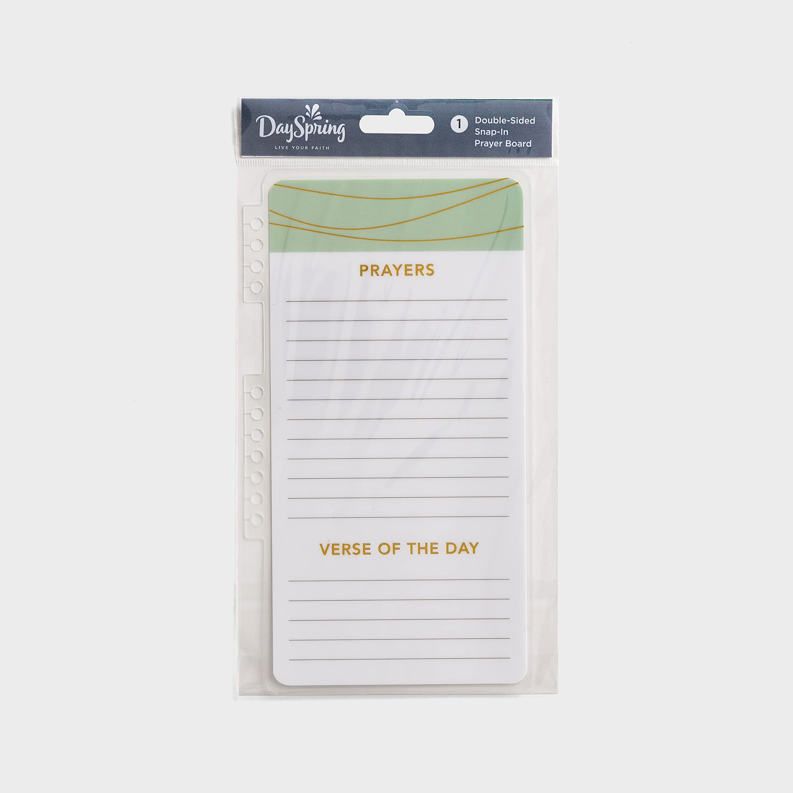 Dry Erase Planner Prayer Board - Green - Snap in Spiral Planner Accessory Books