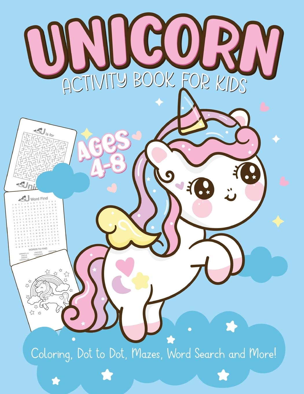 Unicorn Activity Book For Kids Ages 4-8 Hobbies & Crafts