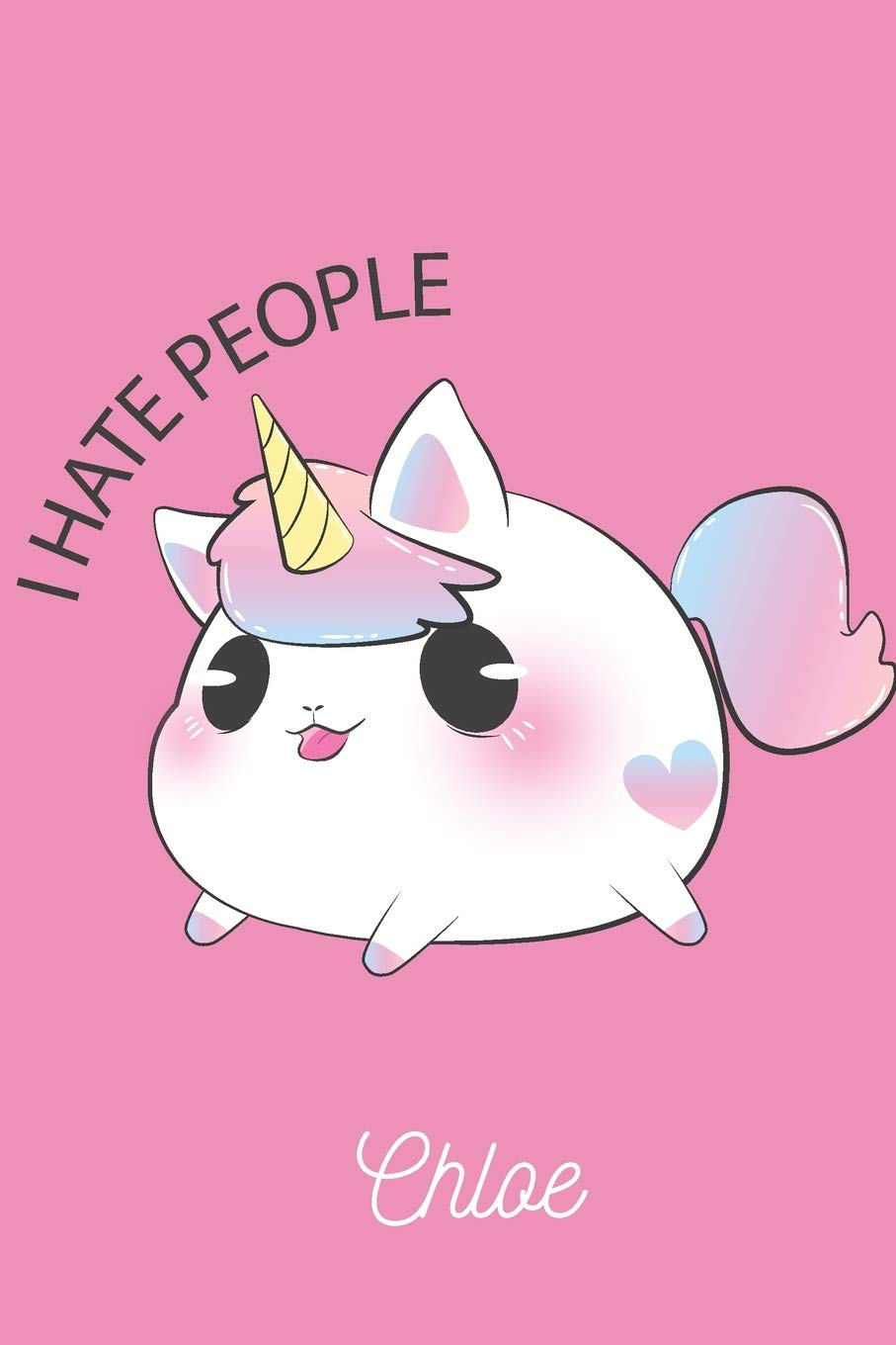 Chloe: I Hate People - Personalized Blank Lined Journal Notebook Gift For Girls, Women - Floral Fairy Tales & Legends