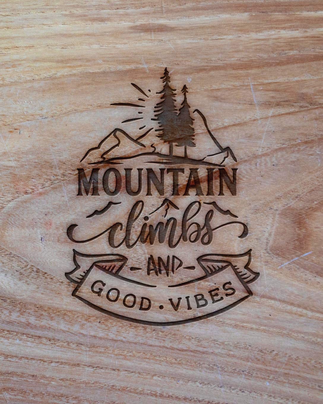 Mountain Climbs And Good Vibes: Family Camping Planner & Vacation Journal Adventure Notebook | Rustic BoHo Pyrography - Warm Wood Leisure & Fun