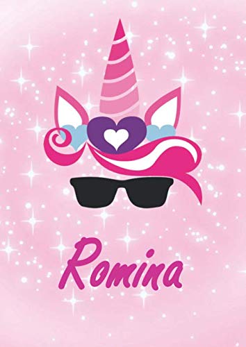 Romina: Personalisiertes | individualisiertes Einhorn Malbuch / Zeichenbuch / Zeichenmappe / Skizzenbuch / Kritzelbuch / Notizen - DIN A4, 110 blanko Seiten mit Umrandung, glänzendes Cover. Fairy Tales & Legends