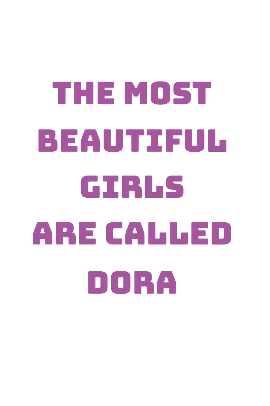 Dora Girl Woman Notebook: Blank Paper Journal 6x9 - 120 Pages Books