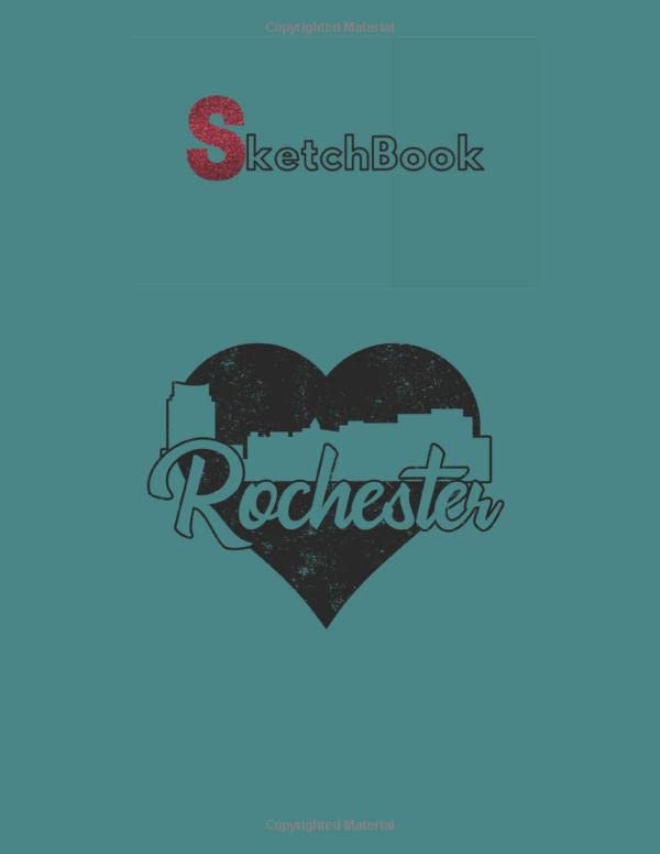SketchBook: Retro Rochester Minnesota Skyline Heart Distressed 1 Notebook for Drawing Writing Painting Sketching or Doodling or Creating Comic Marble ... Paper Blank Notebook Spiral Bound Artist Film, Art & Culture