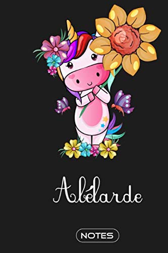 Abélarde - Notes: Noms Personnalisés Carnet de Notes: / Unicorn Journal pour les Femmes et les Filles, Journal de Licorne, Bloc-Notes, École, Cadeau, Souvenir Non-fiction