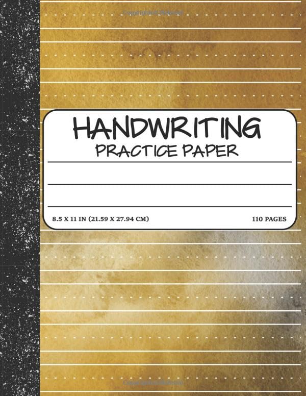 Handwriting Practice Paper: Dotted Mid-lines 110 Pages Uppercase and Lowercase Writing Sheets Notebook For Kids (Kindergarten To 3rd Grade Students) Learning & Reference