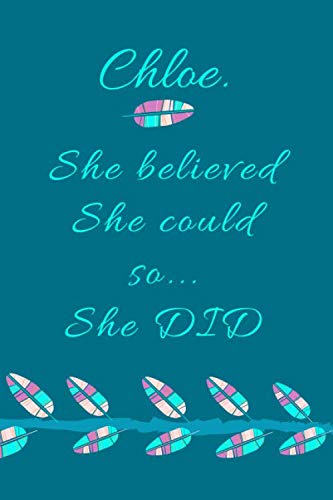 Chloe. She Believed She Could So... She Did: Unique Motivational Personalized Writing Journal/Notebook/Diary for Women, Girls with Motivational Quote ... (Composition Notebook 110 Lined Pages, 6 x 9) Health, Nutrition & Fitness