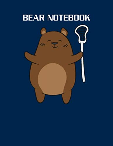 Bear Notebook: lax dad bear lacrosse gift - 50 sheets, 100 pages - 8.5 x 11 inches book