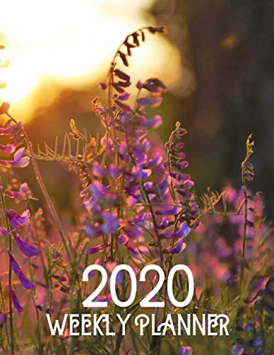 2020 Weekly Planner: Purple Flower 52 Week Journal 8.5 X 11 Inches for Women Academic Organizer Monthly Calendar Scheduler Appointment Agenda Notebook Planners Hobbies & Crafts