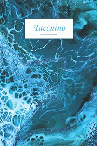 Taccuino: DIN A5 / 15 x 23 cm - Pagine Bianche - 122 pagine o 61 fogli - Notebook Agenda Quaderni Bullet Journal Diario Taccuino Quaderno Acquarello Colori acrilici Acquerelli Acqua blu Schiuma book
