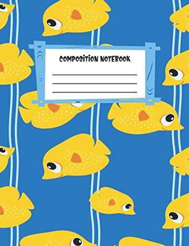 Composition Notebook: Cute Fish Underwater Theme, Kids and Adults Empty Page School Writing Journal, Wide Ruled Blank Lined Journal, Classroom ... Diary (Personal Blank Page Notebook, Band 4) Hobbies & Crafts
