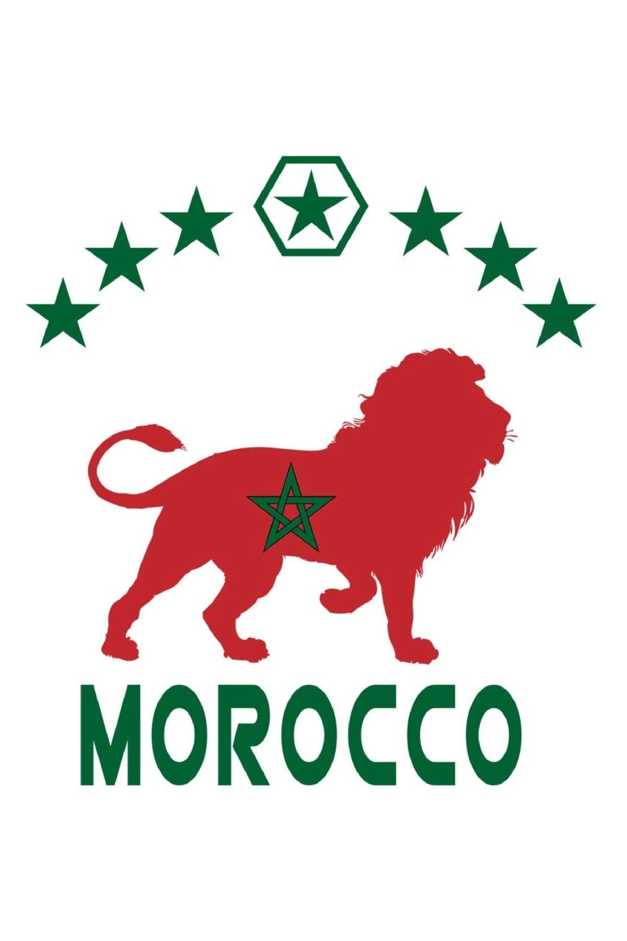 Morocco Lions Notebook: Beautiful Morocco Lions Flags Notebook with 120 chequered pages in Trim size 15,24 x 22,86 cm (6" x 9") Books