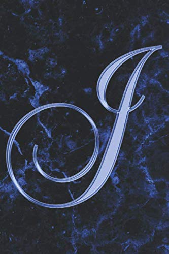 J Journal: A Monogrammed J Initial Capital Letter Notebook For Writing And Notes: Great Personalized Gift For All First, Middle, Or Last Names (Blue Gold Watercolor Black Marble Granite Veins Print) Essays & Short Stories