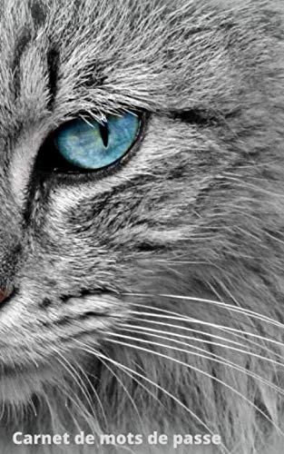 Carnet de mots de passe: A5 - 170 pages - Annuaire de mots de passe vierge classé par ordre alphabétique pour enregistrer vos identifiants, logins, ... et codes secrets - 32 - Chat aux yeux bleus 2 book