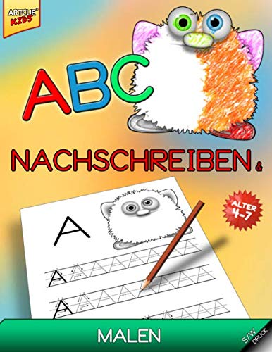 ABC - Nachschreiben und Malen: Das Malbuch mit niedlichen Monstern für Vorschulkinder - mit Klein- und Großbuchstaben das Alphabet schreiben lernen Study Guides