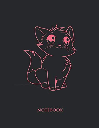 Cute Cat Notebook: College Ruled Notebook - Large (8.5 x 11 inches) - 110 Numbered Pages - Pink Softcover Essays & Short Stories
