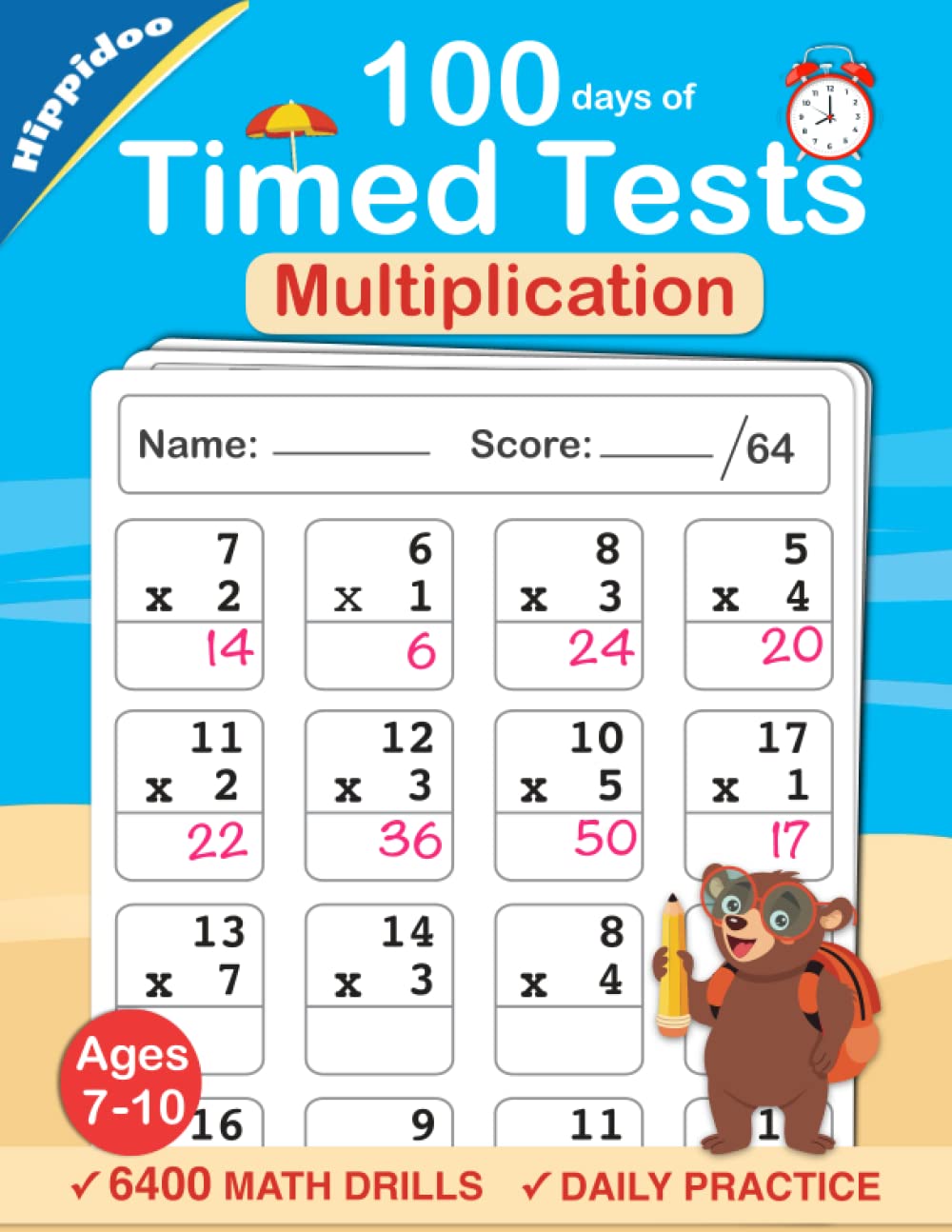 Timed Tests: Multiplication Math Drills, Practice 100 days of speed drills: Digits 0-12, Grades 3-5 Study Guides