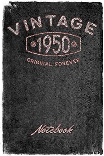 Vintage 1950 Notebook: Born 1950 Birthday Gift I 6"x 9" I 120 Pages Cream: On the left side Journal Lined Paper, and the right side Blank Sketch Paper With Frame Memories