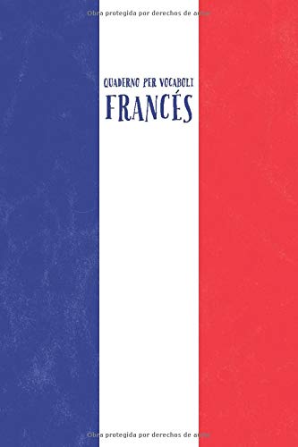 Quaderno per Vocaboli Francés: 2 Colonne | Fogli a Righe con Suddivisione Linea | 100 pagine | ( ~ A5 ) 15.24 x 22.86 cm | Bandera Francesa Vintage book