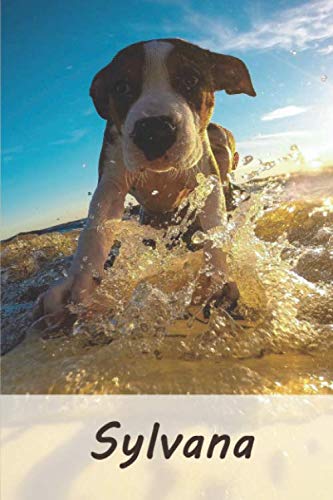 Sylvana: Tagebuch / Journal Personalisiertes Notizbuch Sylvana - individuelles Namensbuch mit Hunde Motiv | DIN A5 100 Seiten | liniert Pets