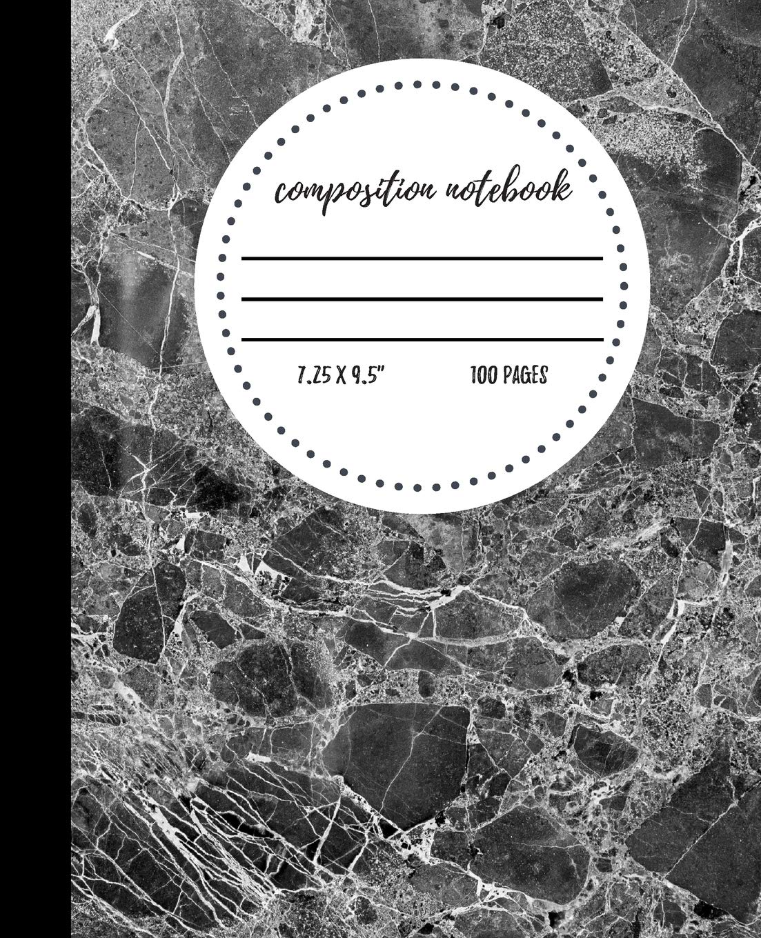 Composition Notebook: Black Marble College Ruled Lined Journal for School | 100 Pages | 7.5 x 9.25" | Women Teens Girls Kids Children | (Marble ... (Marble Composition Notebooks, Band 8) Learning & Reference