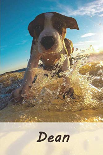 Dean: Tagebuch / Journal Personalisiertes Notizbuch Dean - individuelles Namensbuch mit Hunde Motiv | DIN A5 100 Seiten | liniert Pets