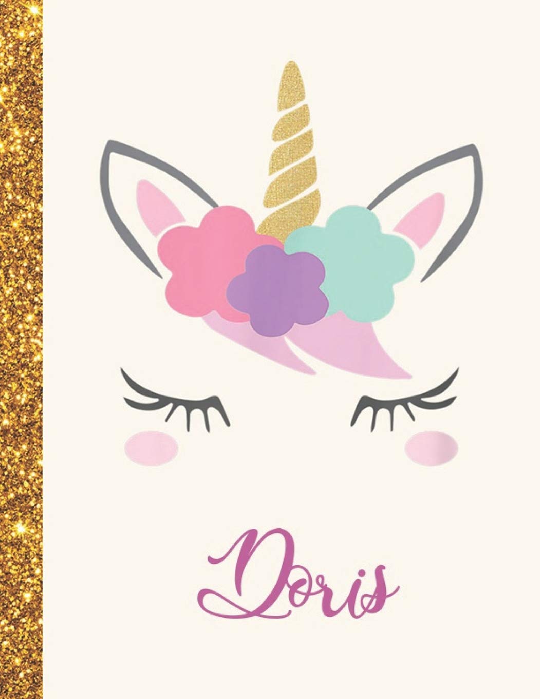 Doris: Doris Unicorn Personalized Black Paper SketchBook for Girls and Kids to Drawing and Sketching Doodle Taking Note Marble Size 8.5 x 11 Film, Art & Culture