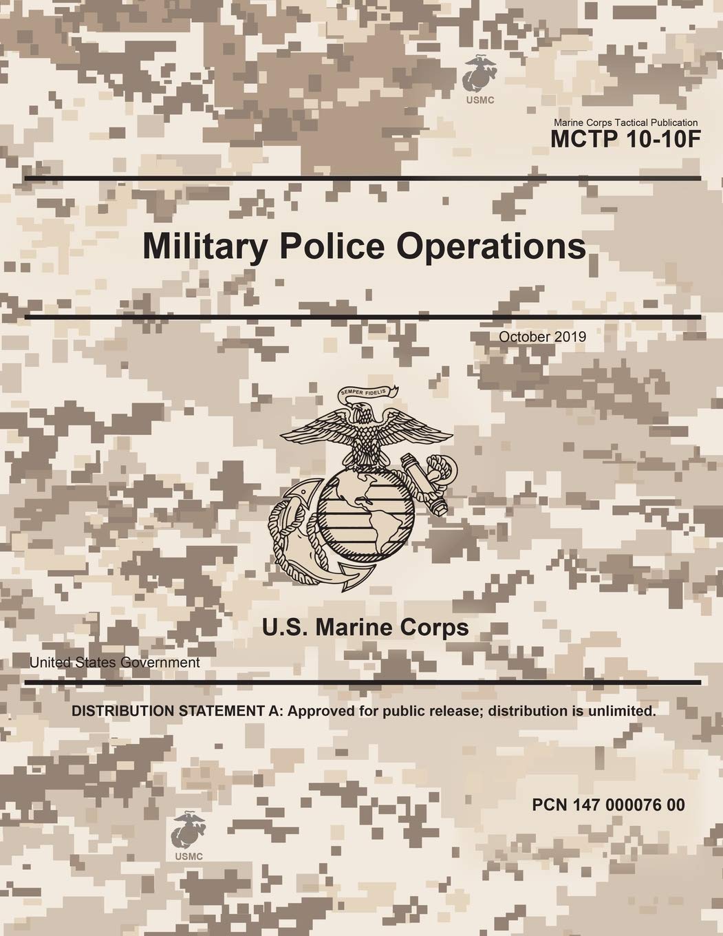 Marine Corps Tactical Publication MCTP 10-10F Military Police Operations October 2019 book