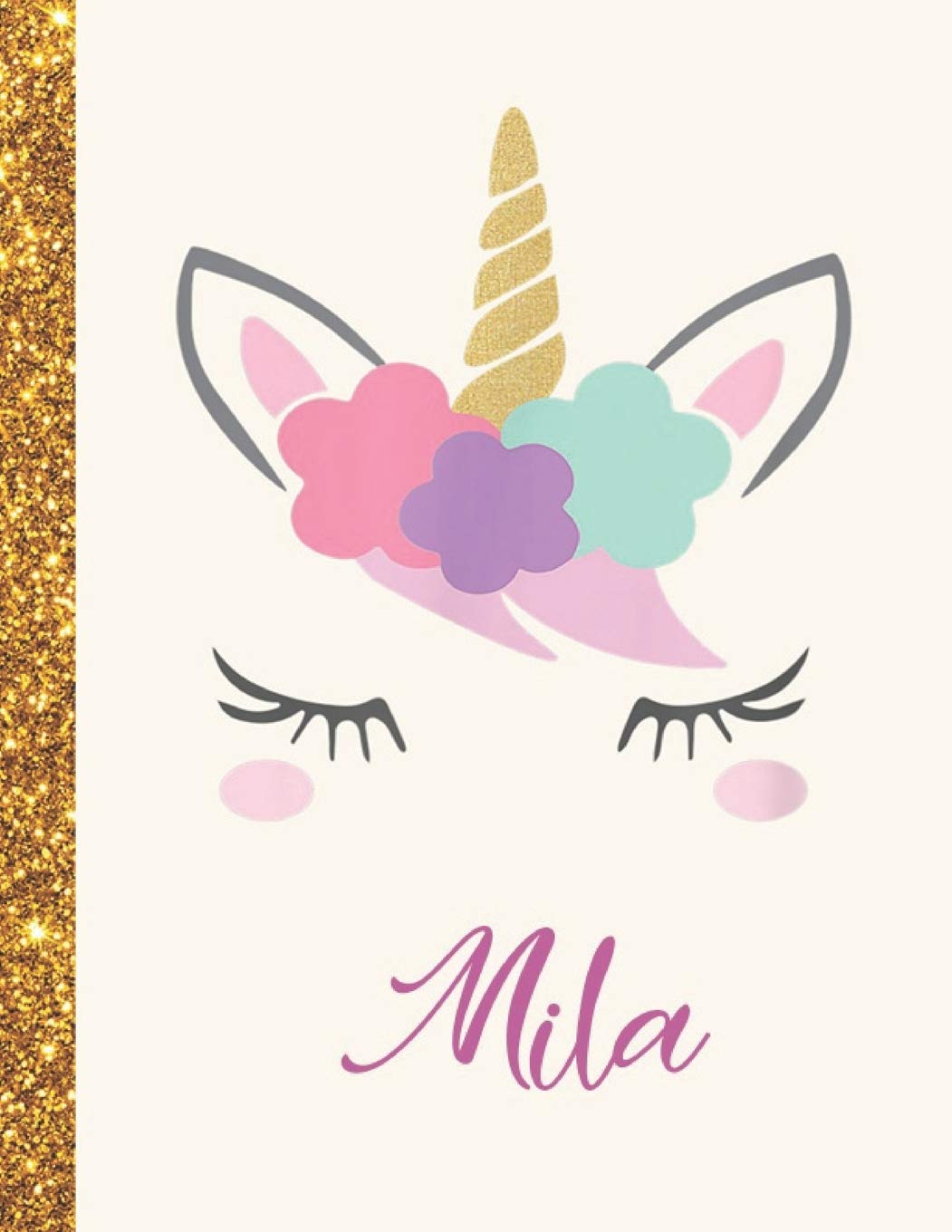 Mila: Mila Unicorn Personalized Black Paper SketchBook for Girls and Kids to Drawing and Sketching Doodle Taking Note Marble Size 8.5 x 11 Film, Art & Culture