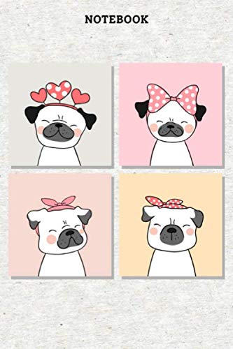 Notebook: Hand Drawn Cute Pug Blank Lined Journal To Write In For Notes, Ideas, Diary, To-Do Lists, Notepad - Pug Gifts For Pug Lovers And Pug Owner ... For Women, Men, Teen & Kids Who Love Pug Dog Pets