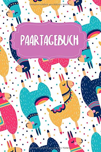 Paartagebuch: Notizbuch | Blanko Liniert | 120 Seiten | A5 | Motiv: Bunte Lamas Books