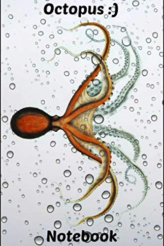 Octopus: Notebook , Black & white interior with wit paper , size 6x9 120 page , Cover Mate Mathematics