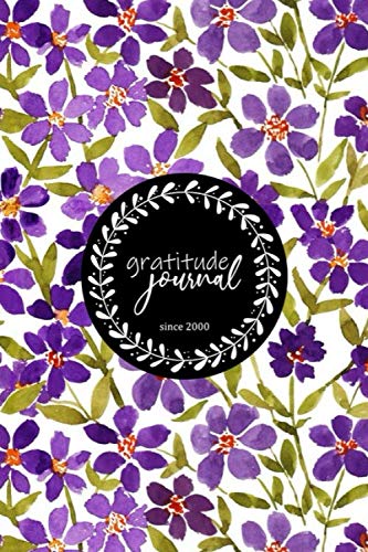 Gratitude Journal, loose watercolour purple abstract flower green leaf : A 52 Week Guide To Cultivate An Attitude Of Gratitude for Women/Man: ... for 52 weeks, 6x9, Soft Cover, Matte Finish Essays & Short Stories