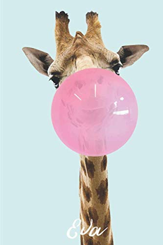 Eva: Cute Giraffe - Blank Personalized Name Lined Notebook Journal Gift For Girls Women Non-fiction