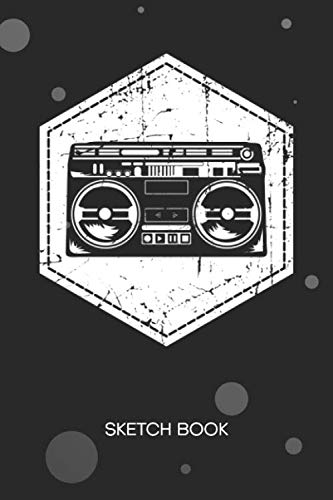 SKETCHBOOK: 90s Hip Hop Notebook Journal BLANK Paper A5 6x9 120 Pages - Rap Music Planner Retro Boombox Diary Oldschool Music - Music Lover Notepad 90s Kids Gift for Men and Women Arts & Music