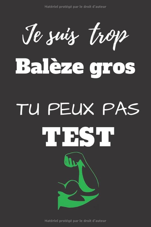 je suis trop balèze gros tu peux pas test: Carnet de notes " je suis trop balèze gros, tu peux pas test" , pages lignées, pour prendre des notes au quotidien, format 6 x 9 pouces Learning & Reference