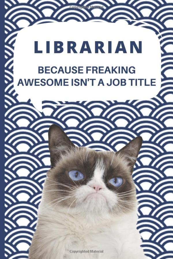 Medium College-Ruled Notebook, 120-page, Lined | Best Gift For Librarian | Present For Grumpy Cat Fan or Library Plans: Motivational Themed Journal ... Student, Work, Job, Tracking Reading Goals Pets
