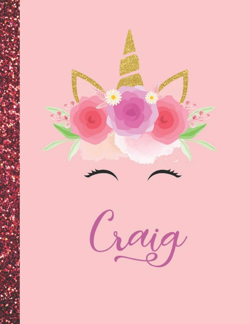 Craig: Craig Marble Size Unicorn SketchBook Personalized White Paper for Girls and Kids to Drawing and Sketching Doodle Taking Note Size 8.5 x 11 Film, Art & Culture