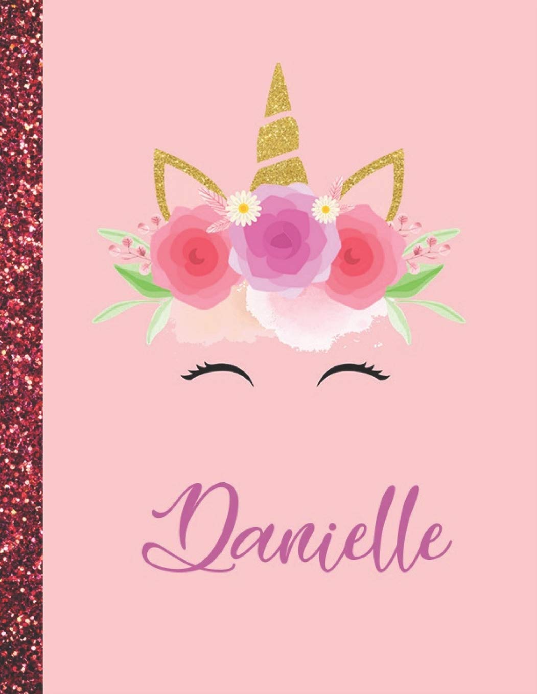 Danielle: Danielle Marble Size Unicorn SketchBook Personalized White Paper for Girls and Kids to Drawing and Sketching Doodle Taking Note Size 8.5 x 11 Film, Art & Culture