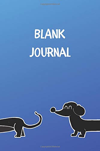 Blank Journal: Unlined Dachshund Notebook with 50 Funny Doxie Facts (6 x 9 in, 15.24 x 22.86 cm, 100 pages) Blue Cover Pets