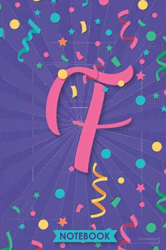 Confetti Initial Notebook F Monogram Purple For Women and Girls Journal 6.14" x 9.21": Letter F Alphabet Initial Monogram Notebook, Lined Notebook / ... Soft Cover, Matte Finish, Women Girl and Kids Film, Art & Culture