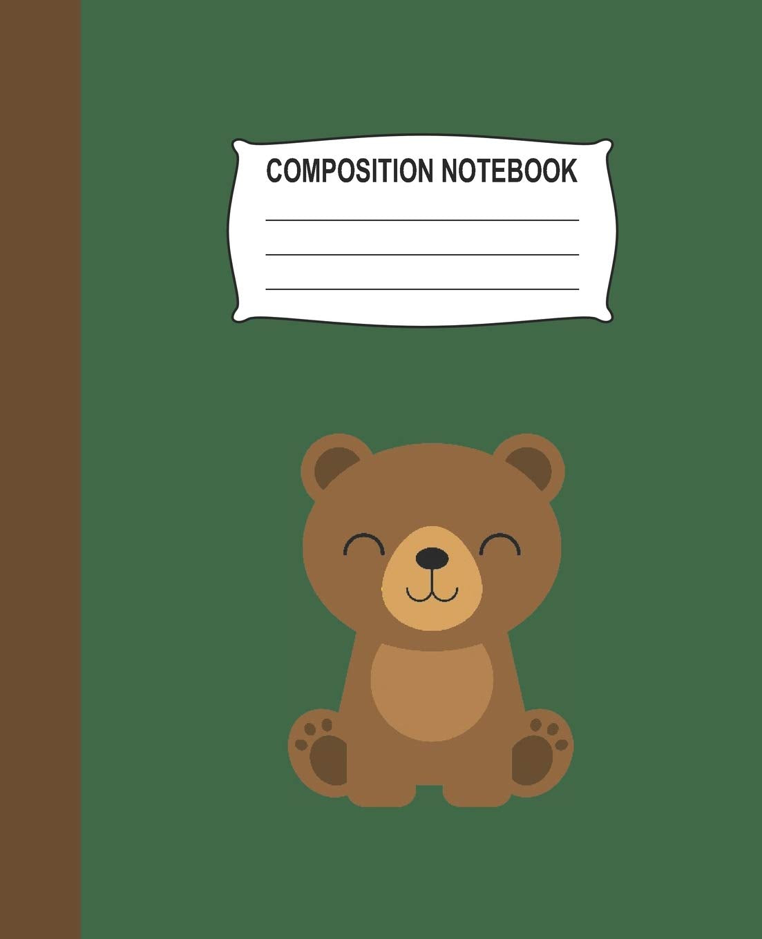 Composition Notebook: Green Wide Ruled Notebook With A Cute Baby Bear Media & Communication