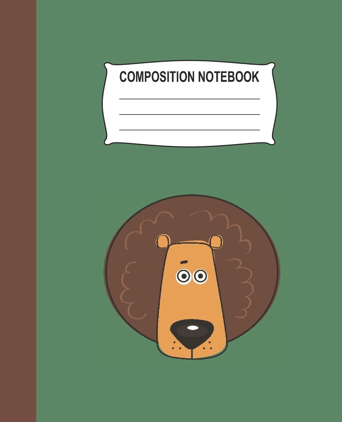 Composition Notebook: Green Wide Ruled Notebook With A Cute Lion Media & Communication