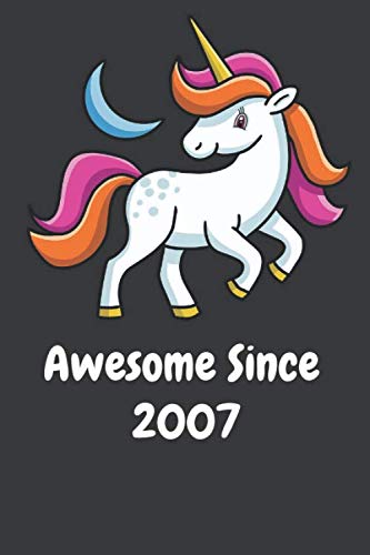 Awesome since 2007: Awesome notebook/6/9" 110 pages/unicorn journal/ dairy notebook/daily notebook/gift notebook/lined pages/ matte finish cover Learning & Reference