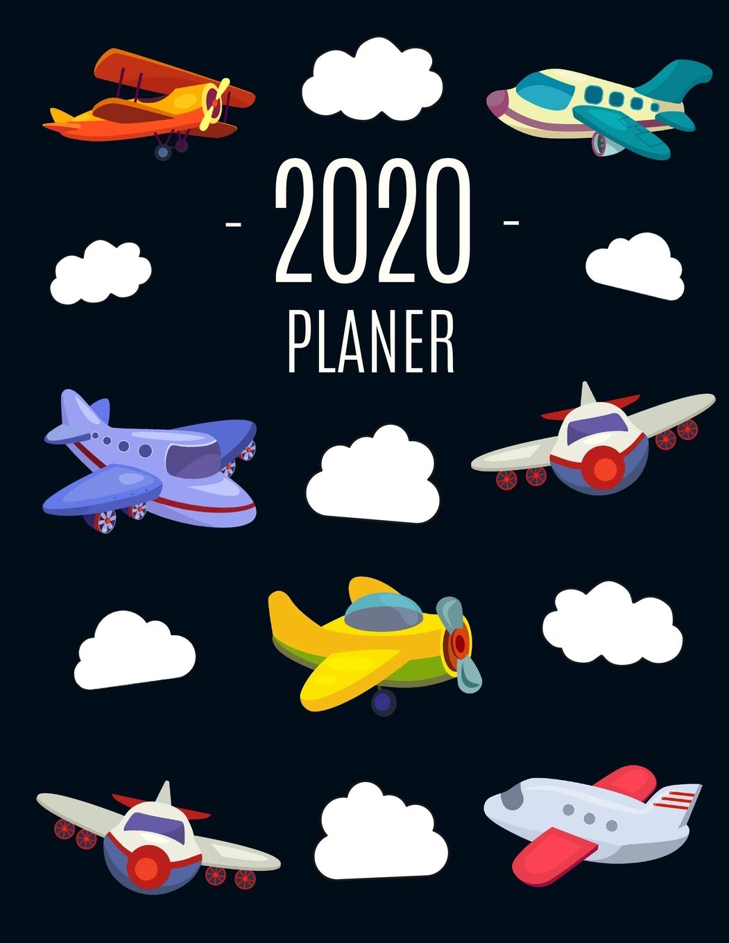 Flugzeug Planer 2020: Wochenplaner 2020 | Monatsplaner 12 Monate Organizer | Einfacher Überblick über die Terminpläne | Agenda mit Raum für Notizen Business & Technology