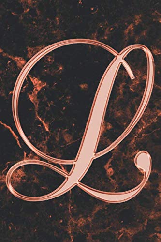 L Journal: A Monogrammed L Initial Capital Letter Notebook For Writing And Notes: Great Personalized Gift For All First, Middle, Or Last Names (Rose Gold Watercolor Black Marble Granite Veins Print) Essays & Short Stories