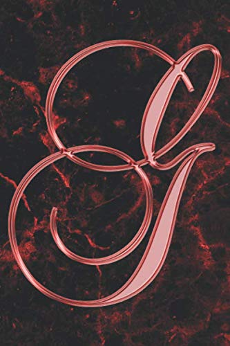 G Journal: A Monogrammed G Initial Capital Letter Notebook For Writing And Notes: Great Personalized Gift For All First, Middle, Or Last Names (Red ... Watercolor Black Marble Granite Veins Print) Essays & Short Stories